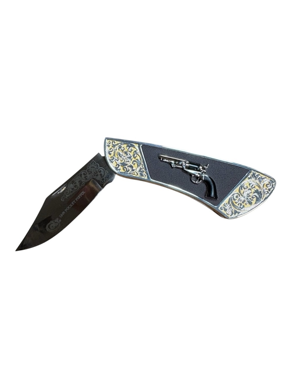 Franklin Mint collectable 1849 Pocket Revolver folding pocket-knife